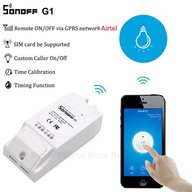 Sonoff G1 GPRS GSM Remote Power Smart WiFi Switch Support SIM