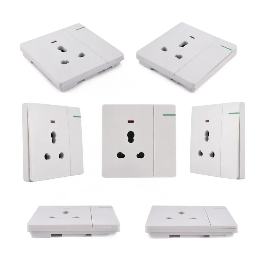 [SKG-WHT-PC16A1GBIS] Elegant White 6/16 Amp Switched Socket with Indicator & Large Switch – Sonoff Architectural Series for Villa, Hotel & Bungalow Installations