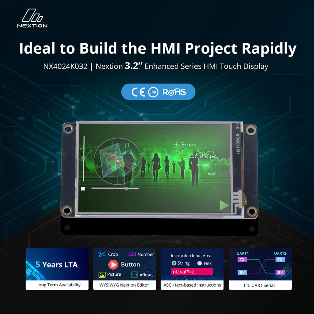 NX4024K032 – Nextion 3.2” inch Enhanced Series HMI Touch Display