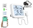 Smart Wifi Temperature and Humidity Sensor With Large Screen&Backlight Digital LCD Thermometer Hygrometer Work Alexa Google