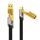 1M 2M 4 in 1 PD 65W 27W Zinc Alloy USB-C Type C Braided Charger Cable Fast Charging Phone Data Multi-Function USB Cable 4 in 1