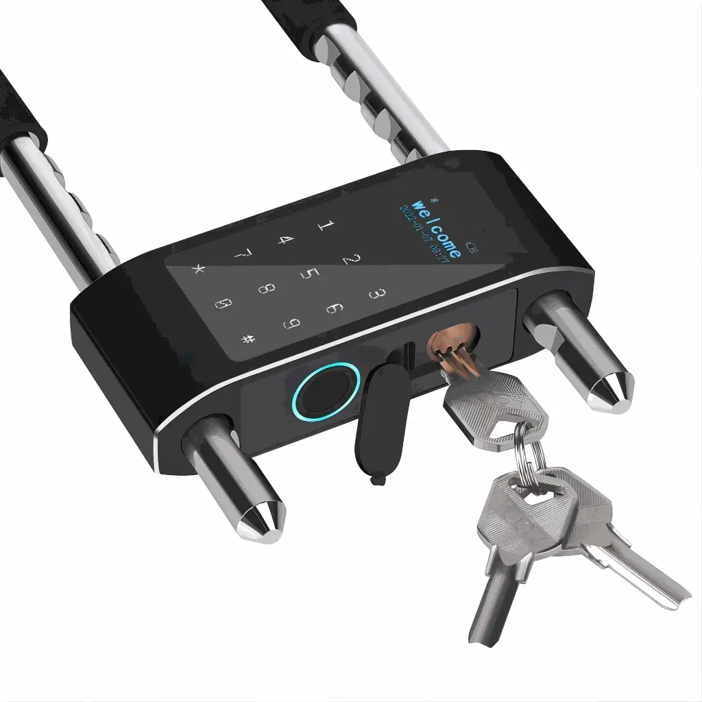 Smart U-Shaped Electronic Fingerprint Lock Waterproof for Glass Door Convenient Smart Home Access