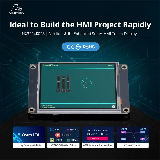 [6920075720174] NEXTION NX3224K028-2.8‘’ inch Enhanced Series USART HMI Resistive Touch Display